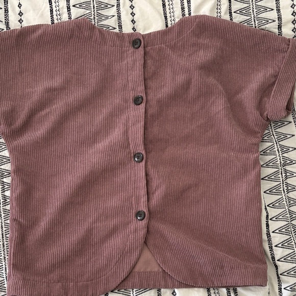 Madewell Mauve V-Neck Blouse - Picture 2 of 3